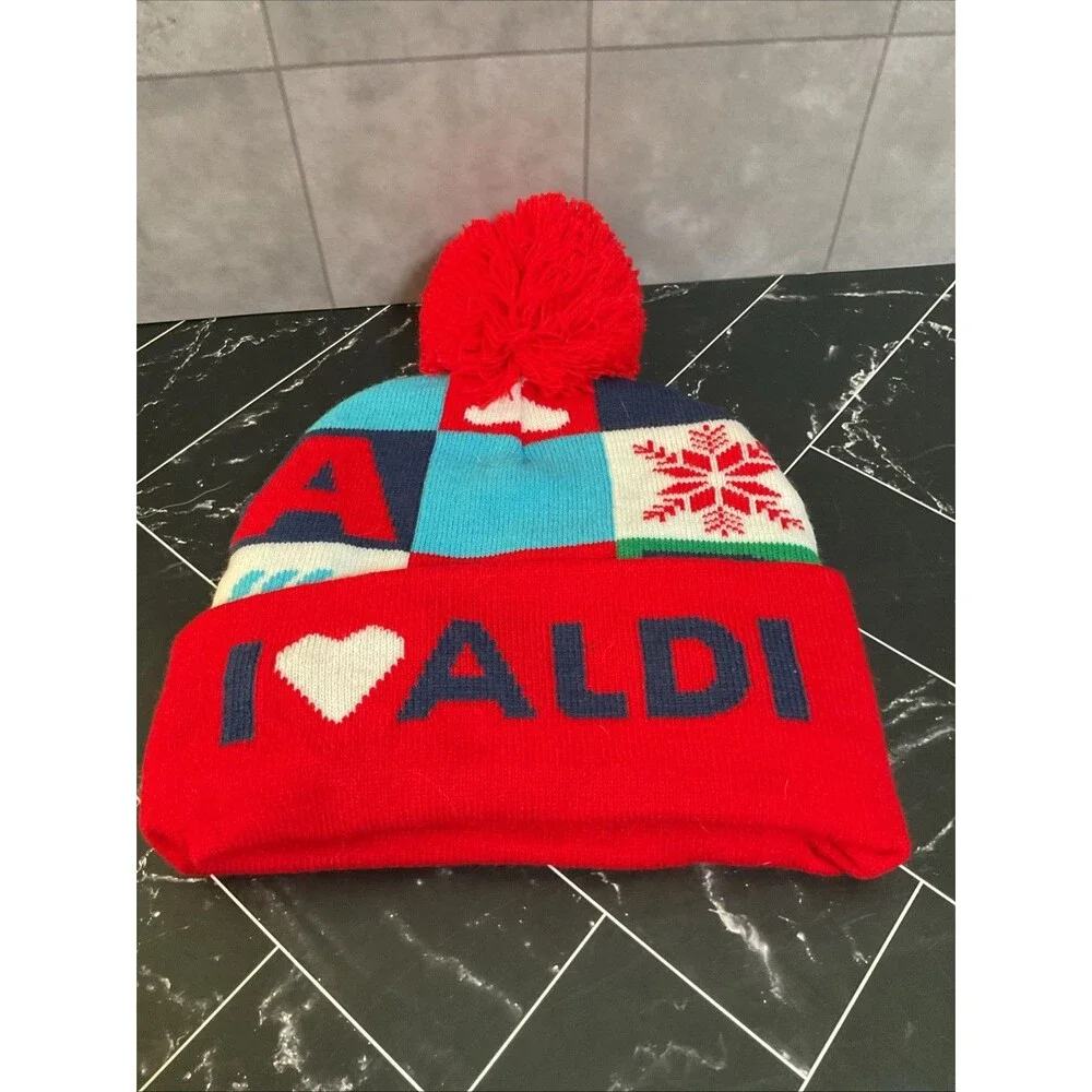 ALDI Gear Christmas Holiday I Love Aldi  Beanie Hat 2024